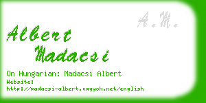 albert madacsi business card